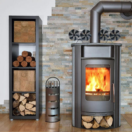 12 Blade Fan Heat Self-Powered Wood Stove Top Burner Fireplace Silent Eco Heater.