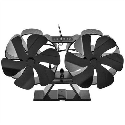 12 Blade Fan Heat Self-Powered Wood Stove Top Burner Fireplace Silent Eco Heater.
