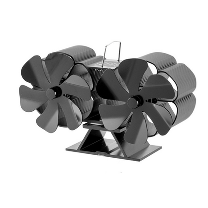 12 Blade Fan Heat Self-Powered Wood Stove Top Burner Fireplace Silent Eco Heater.