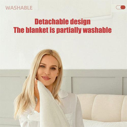 Double-side Flannel Heated Electric Throw Blanket Fast Heating Warm Washable gray.