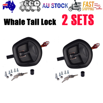 2PCS Black Central Locking T Handle Whale Tail Lock Folding Trailer Ute Canopy.