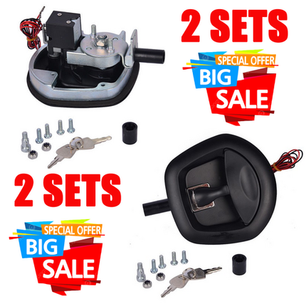 2PCS Black Central Locking T Handle Whale Tail Lock Folding Trailer Ute Canopy.