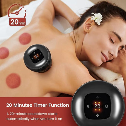 6 Levels Electric Cupping Therapy Massager Adjustable Portable Rechargeable.