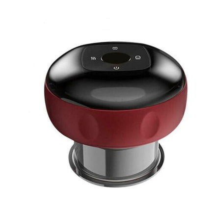 12 levels Electric Cupping Therapy Smart Scraping Massager Red Light Heating Body Slimming Red.