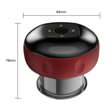 12 levels Electric Cupping Therapy Smart Scraping Massager Red Light Heating Body Slimming Red.