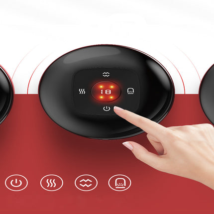 12 levels Electric Cupping Therapy Smart Scraping Massager Red Light Heating Body Slimming Red.