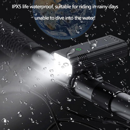 Waterproof Bike Light Set with Digital Battery Display Aluminum Alloy 360° Mount.