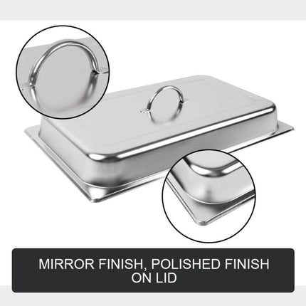 9L Chafing Dish Set Buffet Pan Bain Marie Bow Stainless Steel Food Warmer(1*9L).