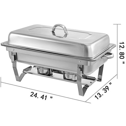 9L Chafing Dish Set Buffet Pan Bain Marie Bow Stainless Steel Food Warmer(1*9L).