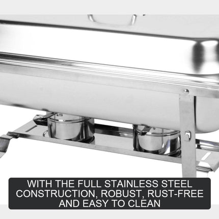 9L Chafing Dish Set Buffet Pan Bain Marie Bow Stainless Steel Food Warmer(1*9L).