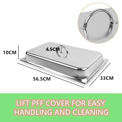 9L Chafing Dish Set Buffet Pan Bain Marie Bow Stainless Steel Food Warmer(3*3L).