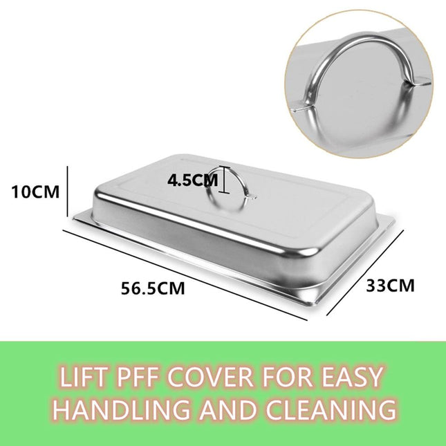 9L Chafing Dish Set Buffet Pan Bain Marie Bow Stainless Steel Food Warmer(3*3L).