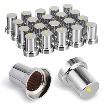 20PCS ABS Wheel Nut Covers Safety Arrow Chrome Caps For Trucks Trailers Bus AU.