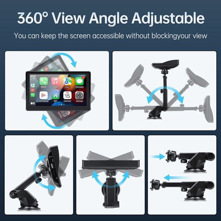 7 inch Portable Wireless Car Radio Auto Stereo Apple Carplay Android Bluetooth + Cam.