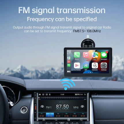 7 inch Portable Wireless Car Radio Auto Stereo Apple Carplay Android Bluetooth + Cam.