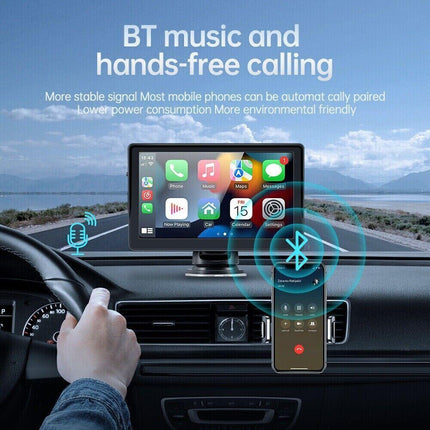 7 inch Portable Wireless Car Radio Auto Stereo Apple Carplay Android Bluetooth + Cam.