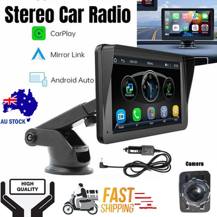 7inch PortableWireless Apple CarPlay Android Auto Touch Screen Car Radio Stereo AU.