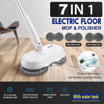 Cordless Electric spin 6Mops Cleaner 5In1 Floor Polisher Sweeper Washer Scrubber.