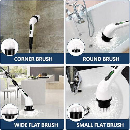 9in1 Electric Spin Scrubber Turbo Scrub Cleaning Brush Cordless Chargeable Tool.