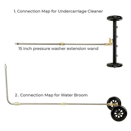 High Pressure Water Spray Broom Car Chassis Undercarriage Cleaner Washer 4000PSI.
