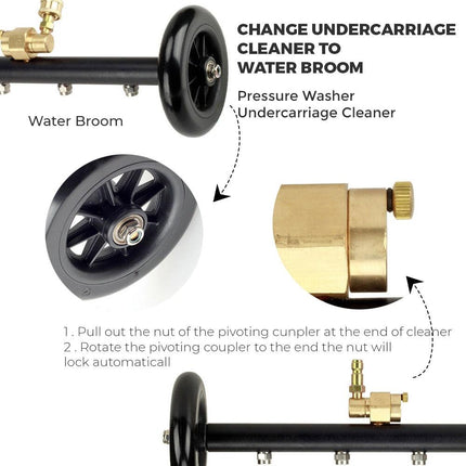 High Pressure Water Spray Broom Car Chassis Undercarriage Cleaner Washer 4000PSI.