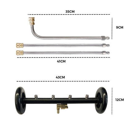 High Pressure Water Spray Broom Car Chassis Undercarriage Cleaner Washer 4000PSI.