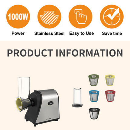 Electric Grater Vegetable Food Rotary Drum Grater Chopper Slicer.