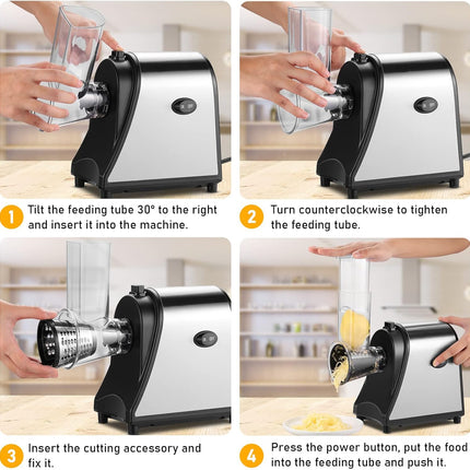 Electric Grater Vegetable Food Rotary Drum Grater Chopper Slicer.