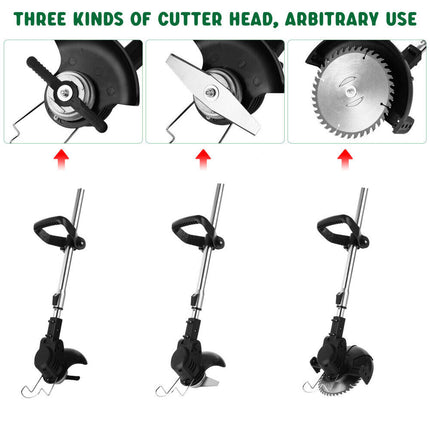 3in1 Cordless Grass Trimmer Grass Lawn Brush Cutter Whipper Snipper with 1 Battery.