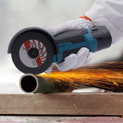 800W Mini Cordless Brushless Angle Grinder Cutting Tool W/ 2x Battery & Charger.