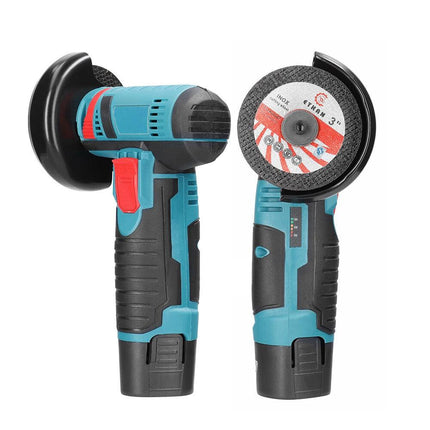 800W Mini Cordless Brushless Angle Grinder Cutting Tool W/ 2x Battery & Charger.