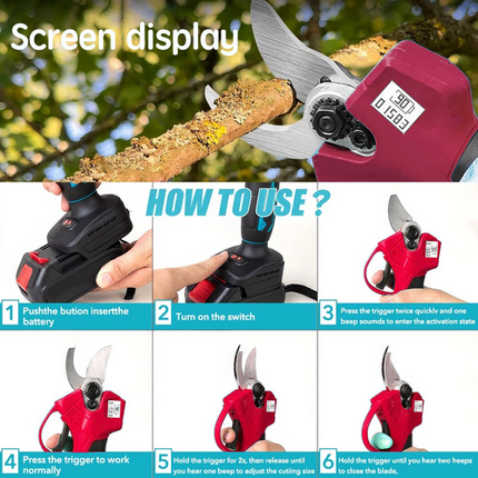 30mm Electric Pruning Shears Cordless Brushless Secateur For Makita 18V Battery.