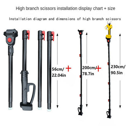 Cordless Brushless 4 Pole Pruning Shear Secateur With 2 Batteries Bush Cutter RED.