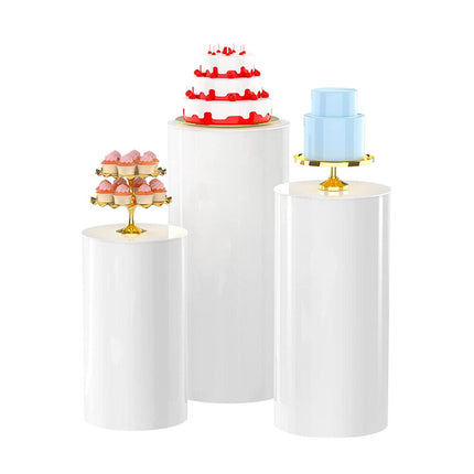 3PCS Display Stand Round Cylinder Pedestal w/ Balloon Set + LED Strip Wedding AU.