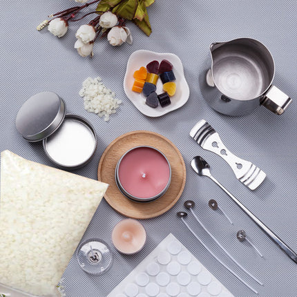 DIY Candle Making Kit 1KG Wax Bean Electric Wax Melter Pouring Pot Thermometer.