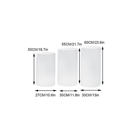 3pcs Round Plinth Cylinder Pedestal Stand Wedding Decor Cake Flower Display.