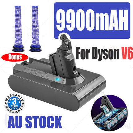 9900MAH For Dyson V6 Battery SV03 SV04 SV09 DC58 DC59 DC61 DC62 DC74 v6 Animal.