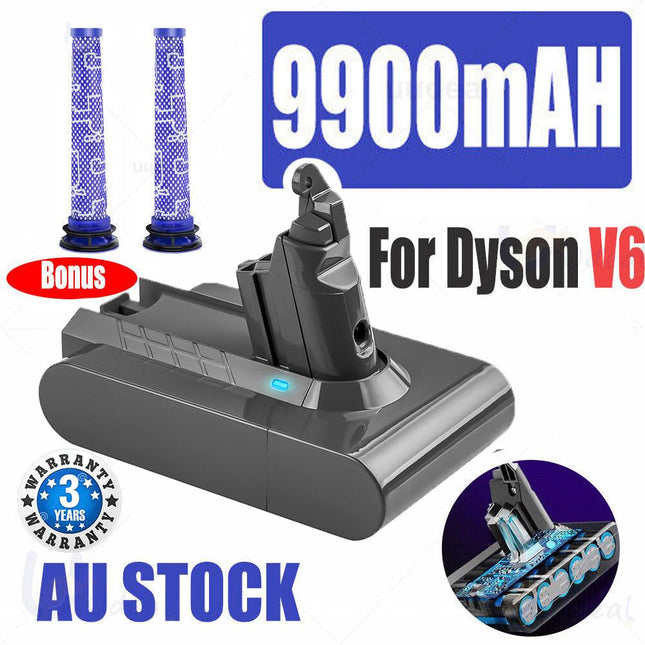 9900MAH For Dyson V6 Battery SV03 SV04 SV09 DC58 DC59 DC61 DC62 DC74 v6 Animal.