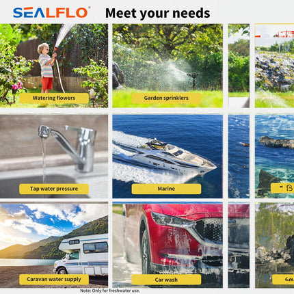 12V SEALFLO Water Pump High Pressure Self-priming rv Camping Boat 55PSI 11.3L/M.