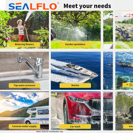 12V SEALFLO Water Pump High Pressure Self-priming rv Camping Boat 55PSI 11.3L/M.
