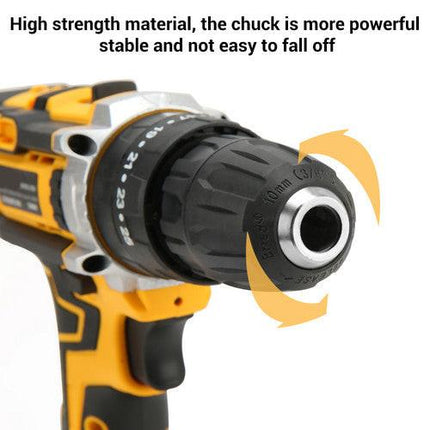 36VF BRUSHLESS HEAVY DUTY CORDLESS DRILL IMPACT DRIVER KIT HAMMER +2 BATTERY Box.