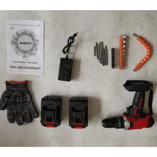 Cordless Drill w/2 Battery Heavy Duty Impact Driver Kit Brushless Hammer Set.
