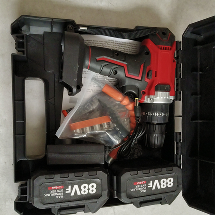 Cordless Drill w/2 Battery Heavy Duty Impact Driver Kit Brushless Hammer Set.