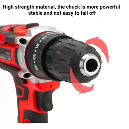 Cordless Drill w/2 Battery Heavy Duty Impact Driver Kit Brushless Hammer Set.