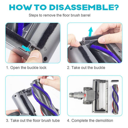 Turbo Brush Roller Head Electric Floor Carpet Head LED For Dyson V7 V8 V10 V11 V15.