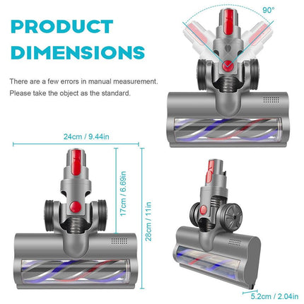 Turbo Brush Roller Head Electric Floor Carpet Head LED For Dyson V7 V8 V10 V11 V15.