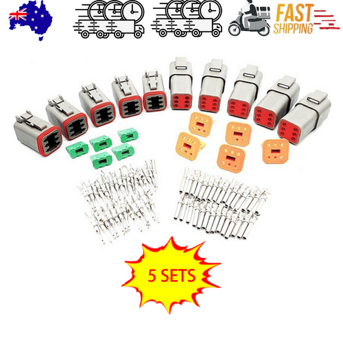 5 Set Deutsch DT 6 Way Pin Male/Female Kit Electrical Connector Plug Waterproof.