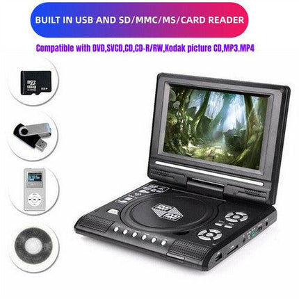 7Inch Portable Dvd Player CD Card Hd 16:9 Lcd Large 270-Degree Rotation Screen.