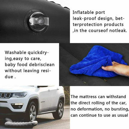 Inflatable Car Back Seat Mattress Portable Camping Travel Air Bed.