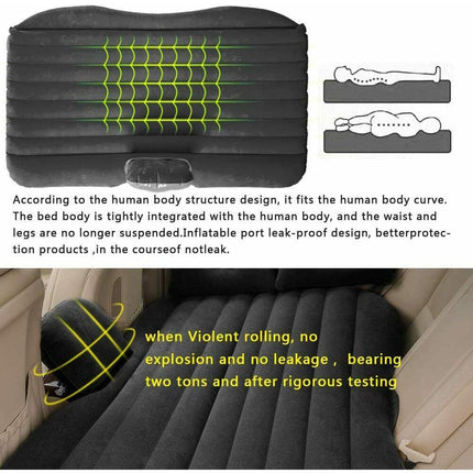 Inflatable Car Back Seat Mattress Portable Camping Travel Air Bed.